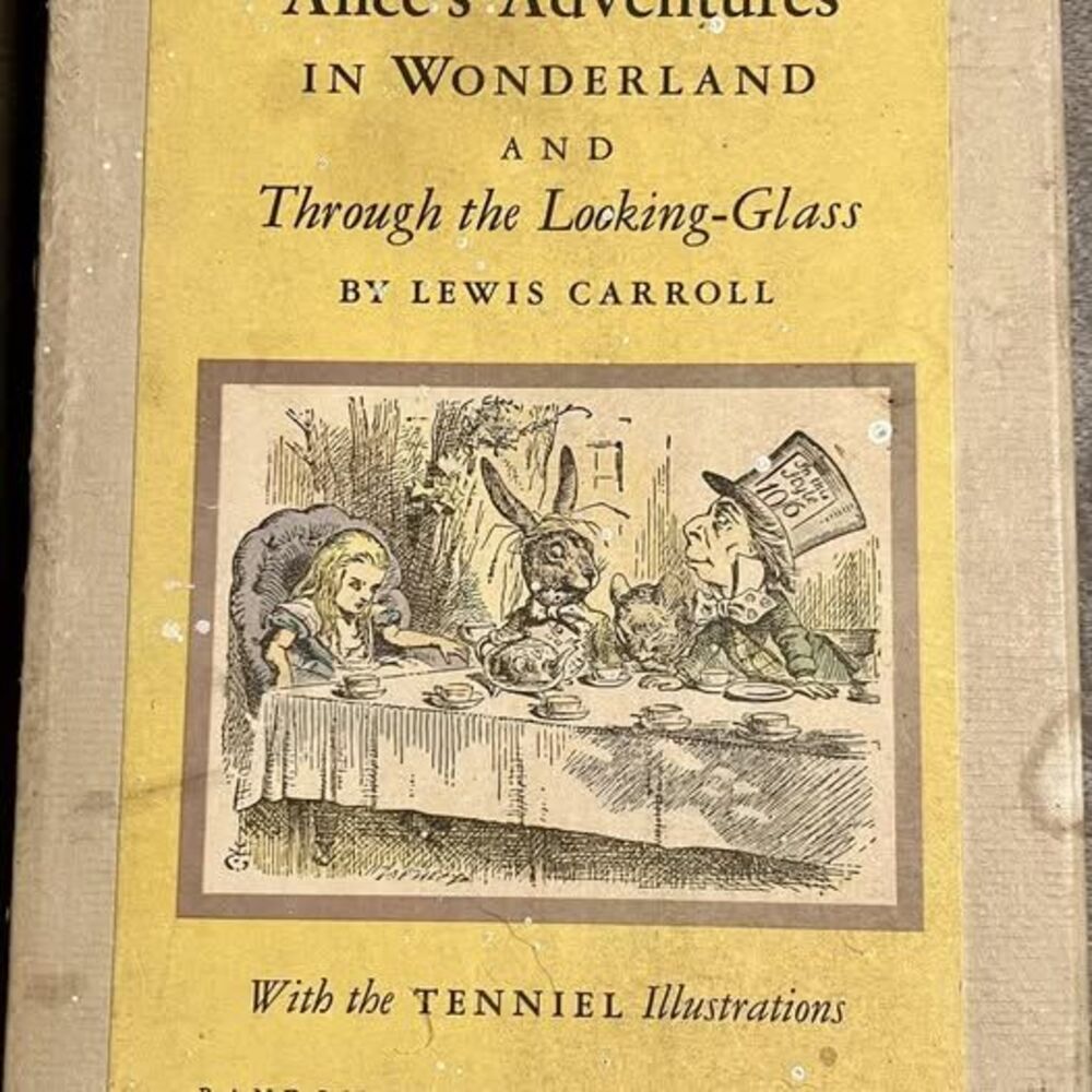 Vintage Alice In Wonderland & Through Looking Glass Carroll HC Set Tenniel 1965